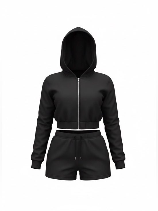 Tops - Black Hoodie Set